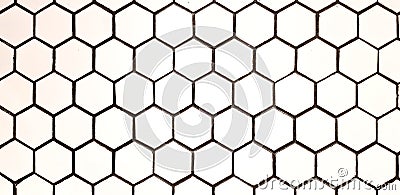 Seamless pattern of white and black hexagon wall for background Stock Photo