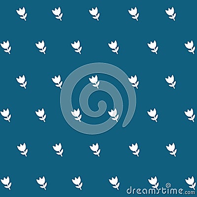 Seamless pattern white flower in blue Stock Photo