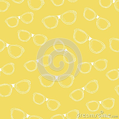 Seamless pattern of white outline points on a yellow background Stock Photo