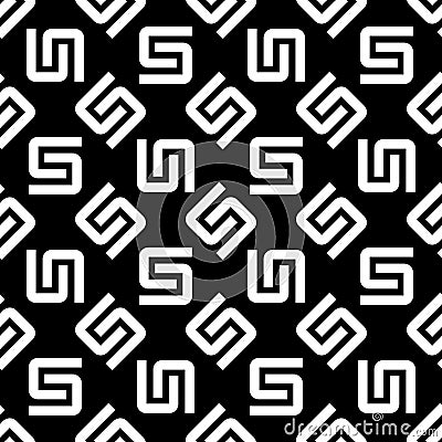 Seamless pattern with white S letter(texture 7), modern stylish image. Vector Illustration