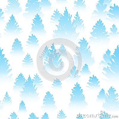 Seamless pattern with winter forest Vector Illustration