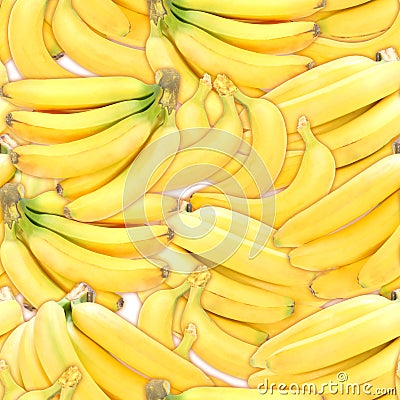 Seamless pattern of yellow bananas Stock Photo