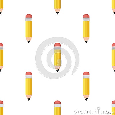 Small Pencil Flat Icon Seamless Pattern Vector Illustration