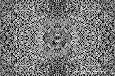 Seamless patterned texture of paving stones, dark background Stock Photo