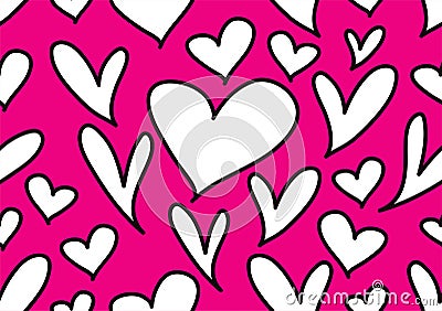 Seamless patterns with black hearts, Love background, heart shape vector, valentines day, texture, cloth, wedding, paper Vector Illustration