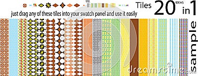 Seamless patterns of different unique shapes ,set of unique and Vector Illustration