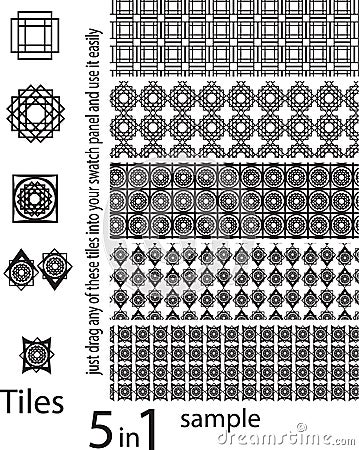 Seamless patterns of different unique shapes ,set of unique and Vector Illustration
