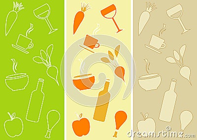 Seamless Patterns: Restaurant Theme Vector Illustration