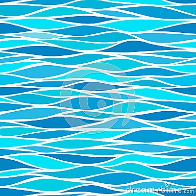 Seamless patterns with stylized waves Vector Illustration