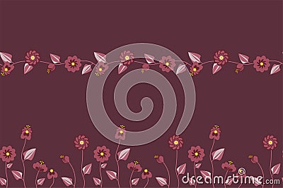 2 Seamless Patterns with Tawny Port Color Vector Illustration