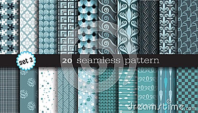 20 Seamless Patterns Vector Illustration