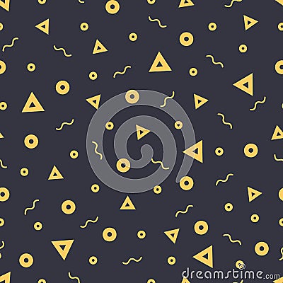 Seamless patterns in yellow colors with geometric elements. Pattern hipster style. Stock Photo