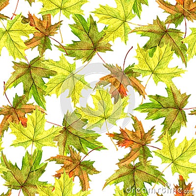 Seamless patttern with leaves Stock Photo