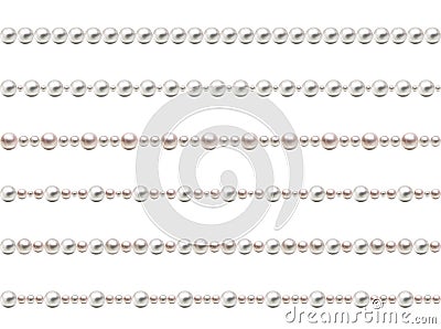 Seamless pearl beads. Pearl Beads Set. Vector. Vector Illustration