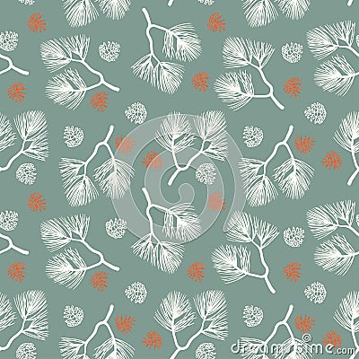 Seamless pine-tree background pattern Vector Illustration