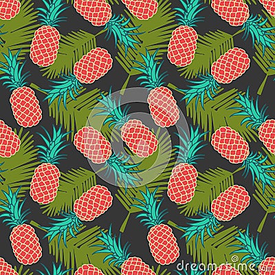 Seamless pineapple pattern Vector Illustration