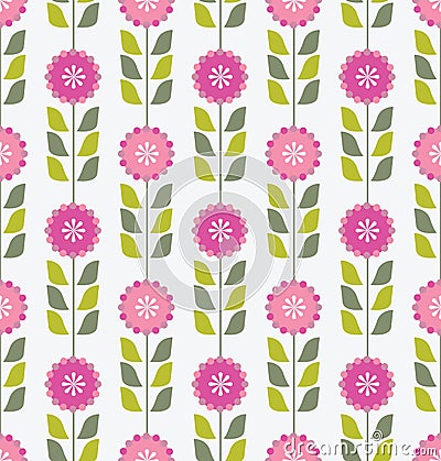 Seamless pink floral pattern Vector Illustration