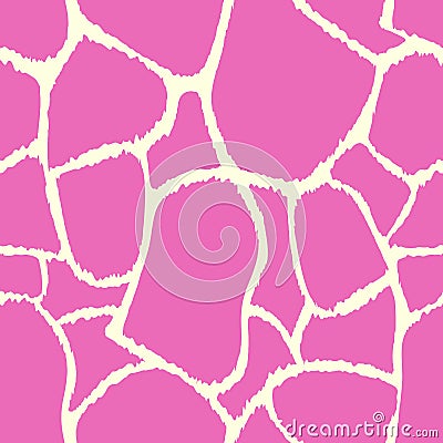 Seamless pink giraffe texture pattern Vector Illustration