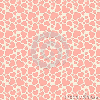 Seamless pink heart pattern Vector Illustration