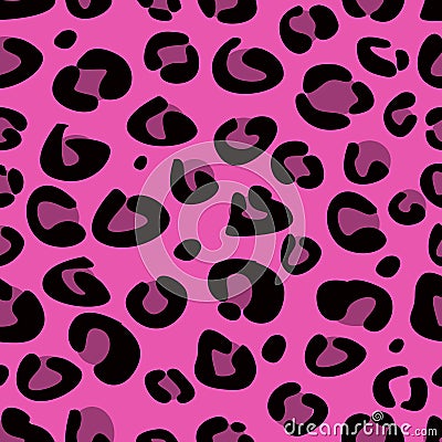 Seamless pink leopard texture pattern Vector Illustration