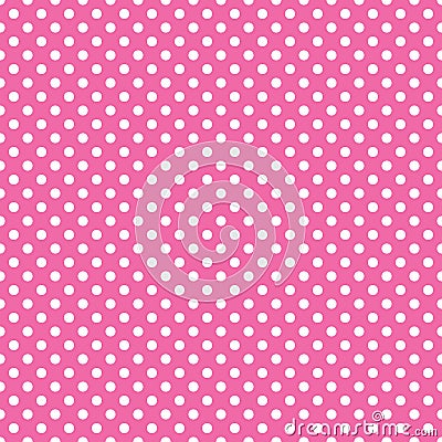 Seamless pink polka dot background Vector Illustration