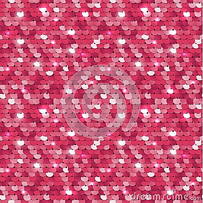 Seamless pink texture with sequins Vector Illustration