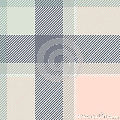 Seamless plaid pattern in pink, dusty green, grey and taupe Vector Illustration
