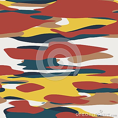 Seamless plain flat color camo hip digital pattern Cartoon Illustration