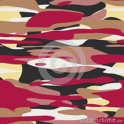 Seamless plain flat color camo hip digital pattern Cartoon Illustration