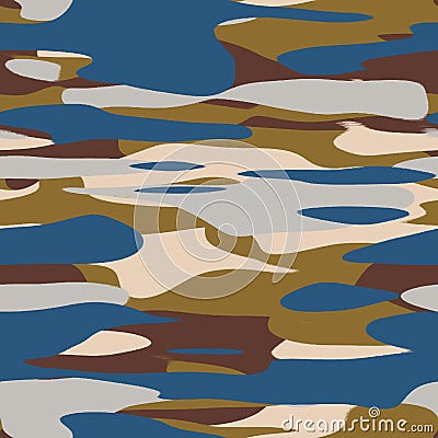 Seamless plain flat color camo hip digital pattern Cartoon Illustration
