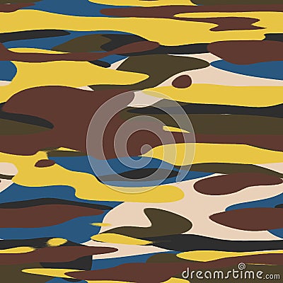 Seamless plain flat color camo hip digital pattern Cartoon Illustration