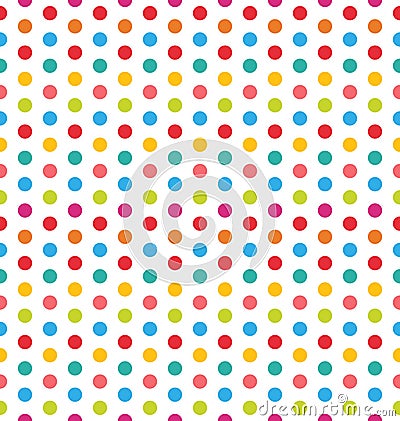 Seamless Polka Dot Background, Colorful Pattern for Textile Vector Illustration