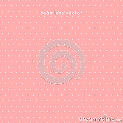 Seamless Polka dot pattern on pink background, vector Vector Illustration