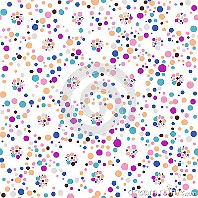 Seamless polka dot pattern, vector background. Vector Illustration