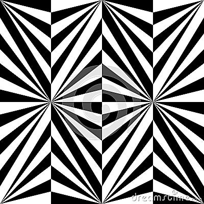 Seamless Polygonal Black and White Striped Pattern. Geometric Abstract Background. Suitable for textile, fabric and packaging Vector Illustration