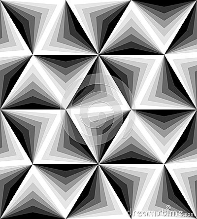 Seamless Polygonal Monochrome Pattern. Geometric Abstract Background. Suitable for textile, fabric and packaging Vector Illustration