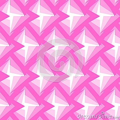 Seamless Polygonal Pink Pattern. Geometric Abstract Background Vector Illustration