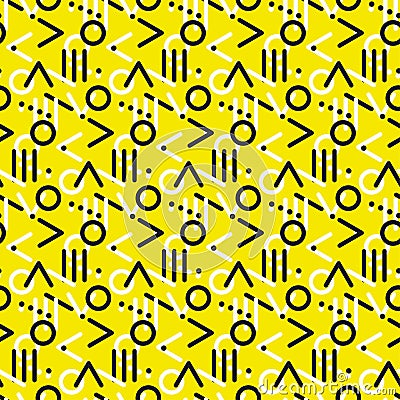 Seamless primitive geometric patterns. Vector Illustration