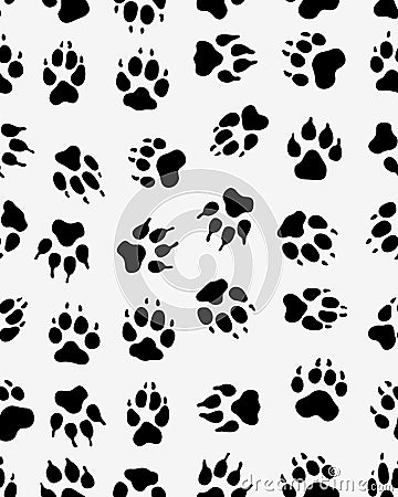 Seamless print of dogs paws Stock Photo