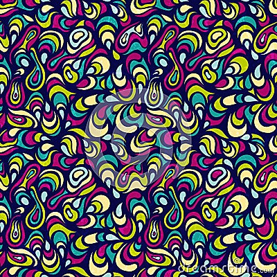 Seamless psychedelic print. Endless background. Vector Illustration