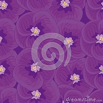 Seamless purple background with violets.seamless pattern. Vector Illustration