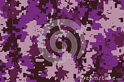 seamless purple digital camouflage texture pattern. Usable for Jacket Pants Shirt and Shorts. Army textile fabric print. Vector Illustration