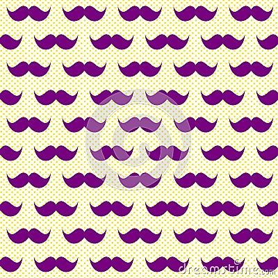 Seamless purple wiskers mustache background Stock Photo