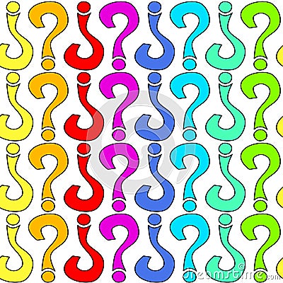 Seamless question marks colorful pattern texture Stock Photo