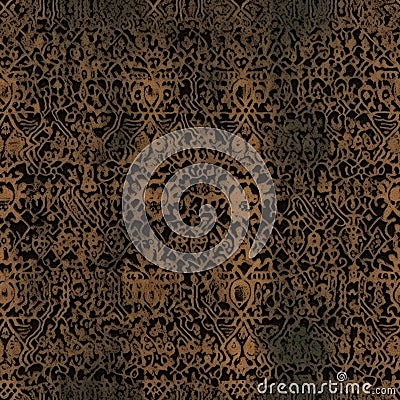 Seamless quilt-inspired pattern with gothic and leopard influences for dark elegance Stock Photo