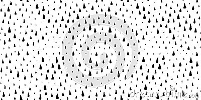 Seamless RAIN pattern hand painted with ink brush strokes Vector Illustration