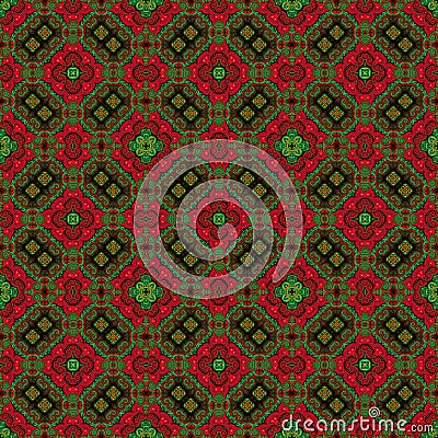 Seamless raster pattern in oriental style Flower psychedelic mosaic Pattern for wallpaper, backgrounds, decor for tapestries. Psyc Stock Photo