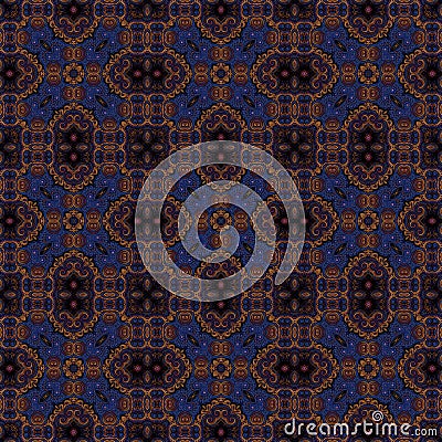 Seamless raster pattern in oriental style Flower psychedelic mosaic Pattern for wallpaper, backgrounds, decor for tapestries. Psyc Stock Photo