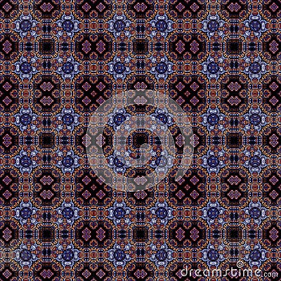 Seamless raster pattern in oriental style Flower psychedelic mosaic Pattern for wallpaper, backgrounds, decor for tapestries. Psyc Stock Photo