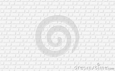 White seamless realistic brick wall background, vector illustration Vector Illustration